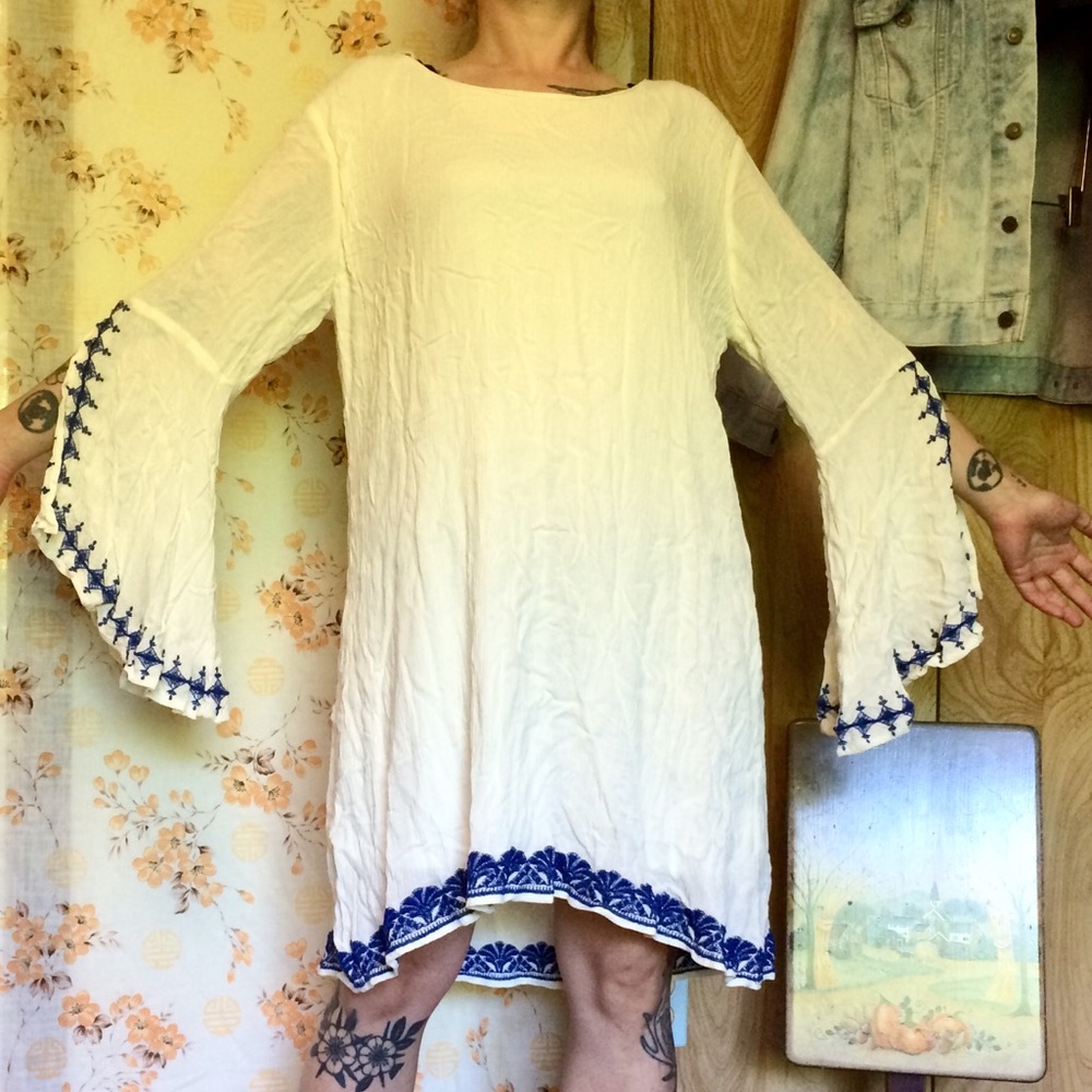 Beach cover up hippy mini dress